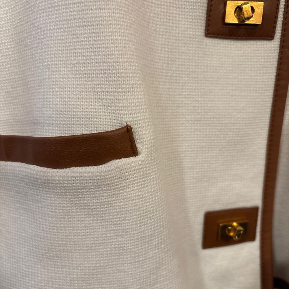 Ralph Lauren Cream Sweater with Brown Accents - Womens Large Petite - Picture 3 of 6